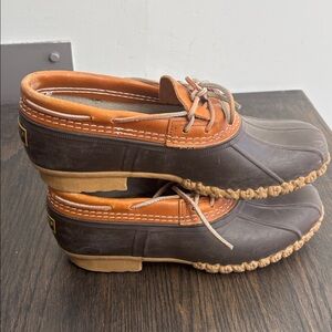 L.L. Bean Duck Shoes, Brown/Tan, slip on, size 9 medium